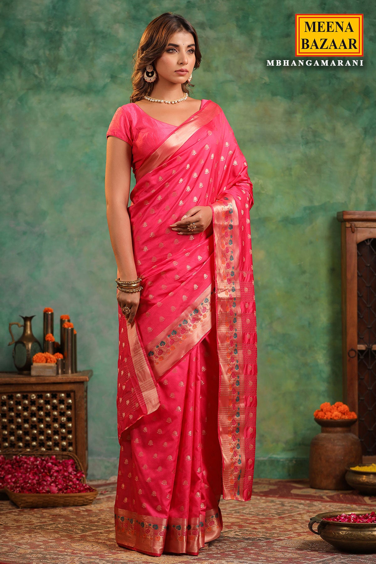 Rani Blended Silk Zari Woven Saree