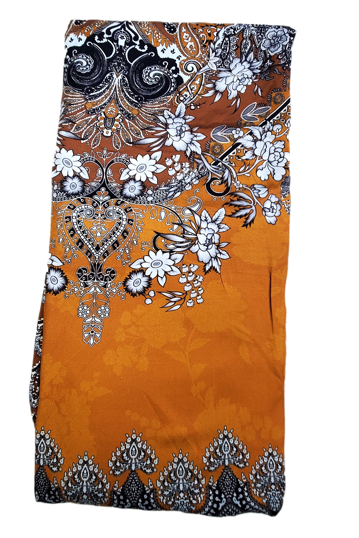 Mustard Pashmina Floral Motifs Suit Set