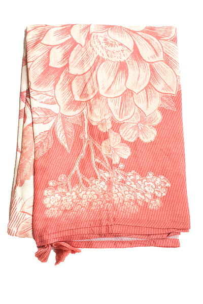 Peach Cotton Zari Embroidered Suit Set