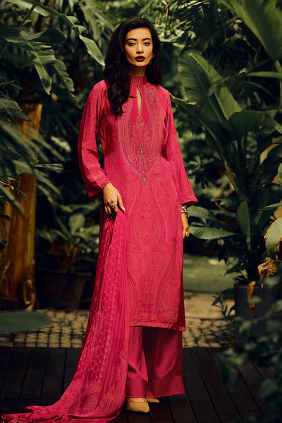 Rani Muslin Silk Sequins Jaal Embroidered Suit Set