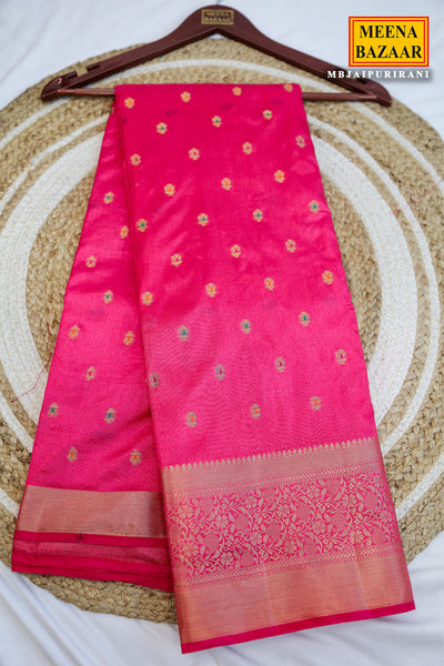 Rani Pink Silk Saree with Traditional Elegance
