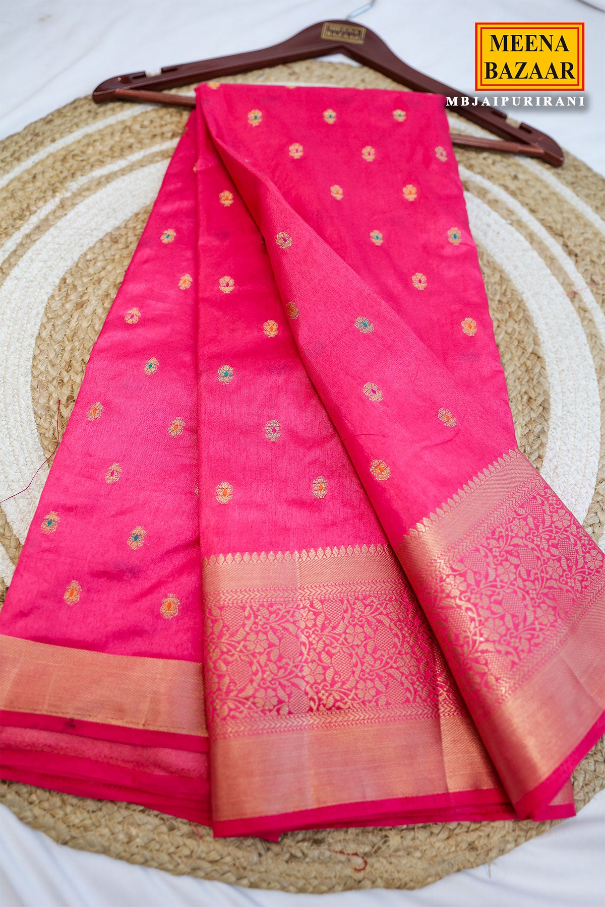 Rani Pink Silk Saree with Traditional Elegance