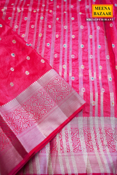 Rani Pink Silk Saree with Traditional Elegance