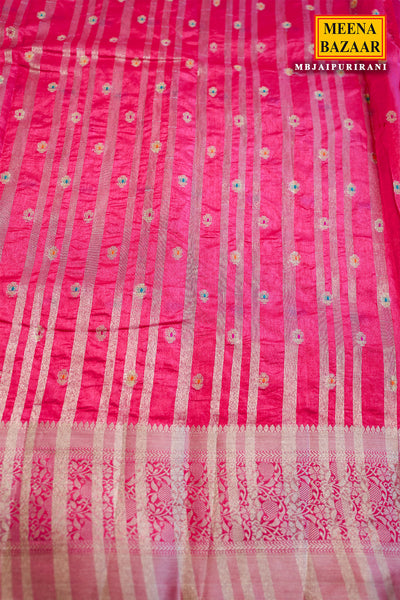 Rani Pink Silk Saree with Traditional Elegance
