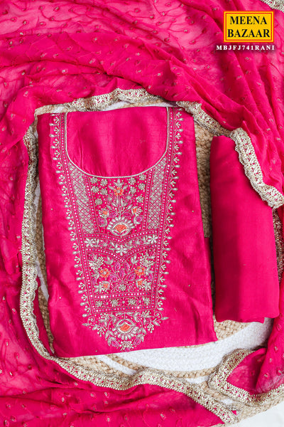 Rani Chanderi Sequin, Cut-dana Embroidered Suit Set