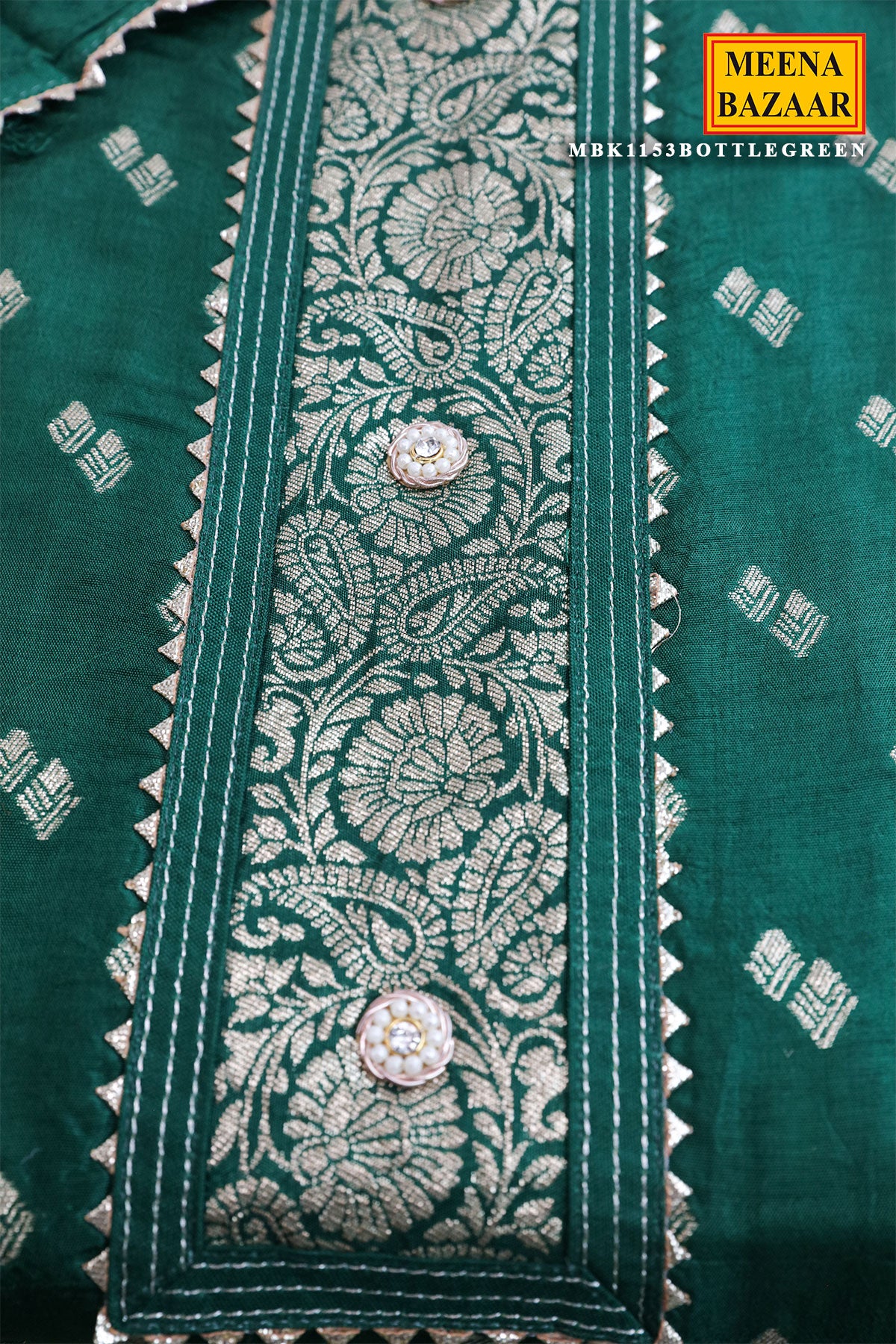 Elegant Bottle Green Maslin Embroidered Unstitched Suit