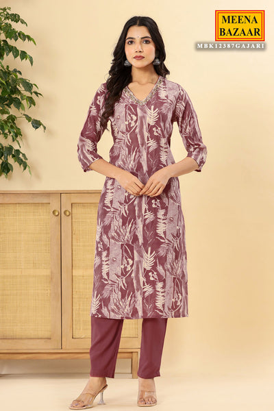 Gajari Muslin Printed Sequins and Cutdana Embroidered Suit