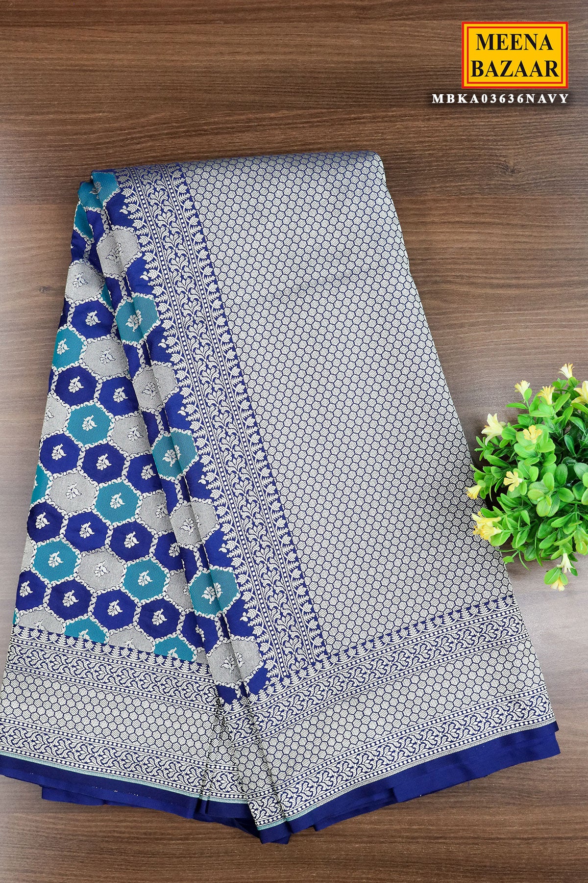 Navy Banarasi Silk Zari Woven Saree