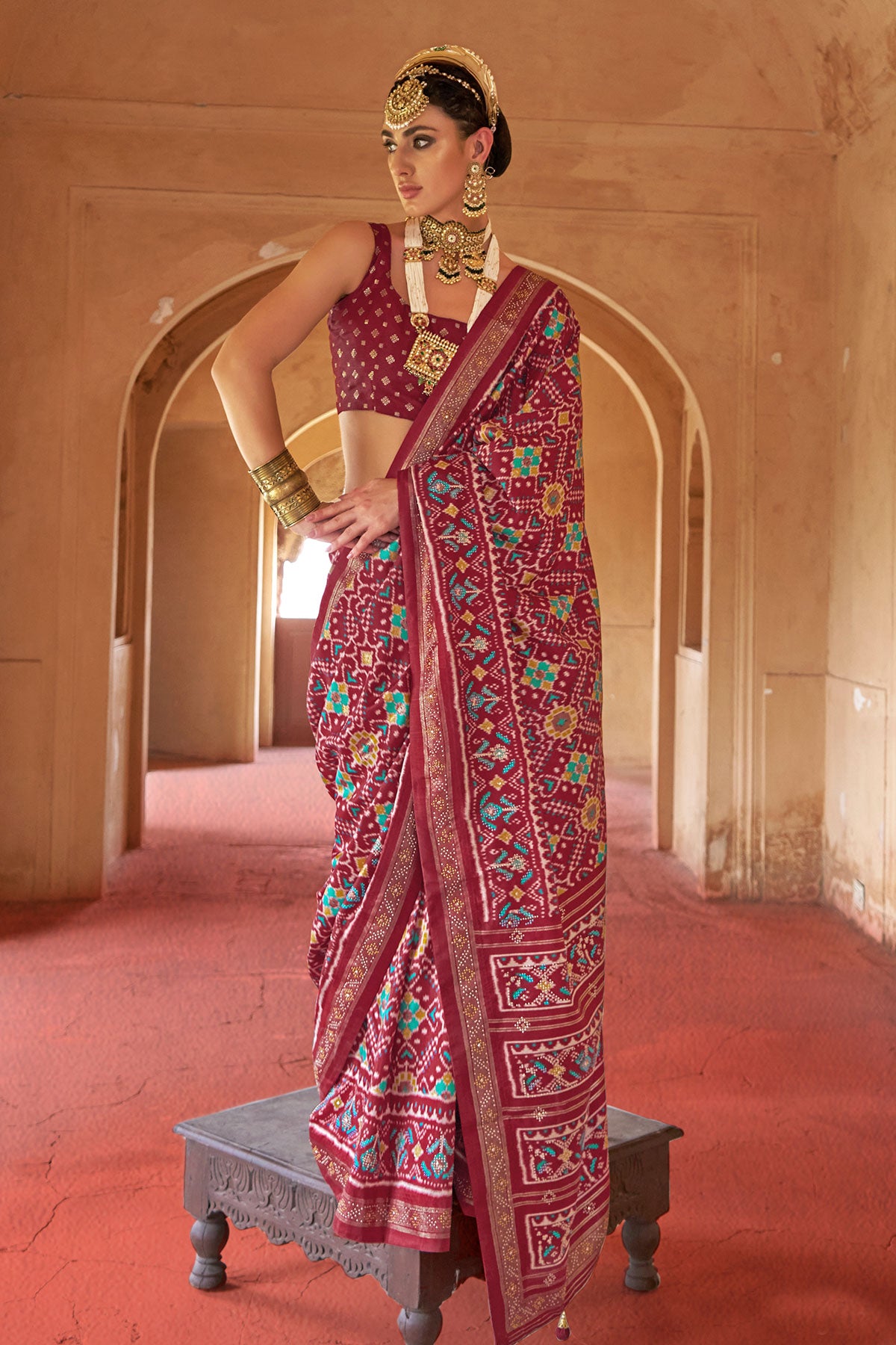 Maroon Silk Weaving Saree Elegant Traditional & Festive Wear