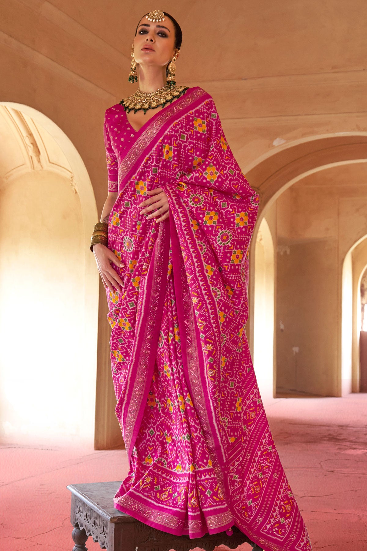 Rani Organza Printed Saree