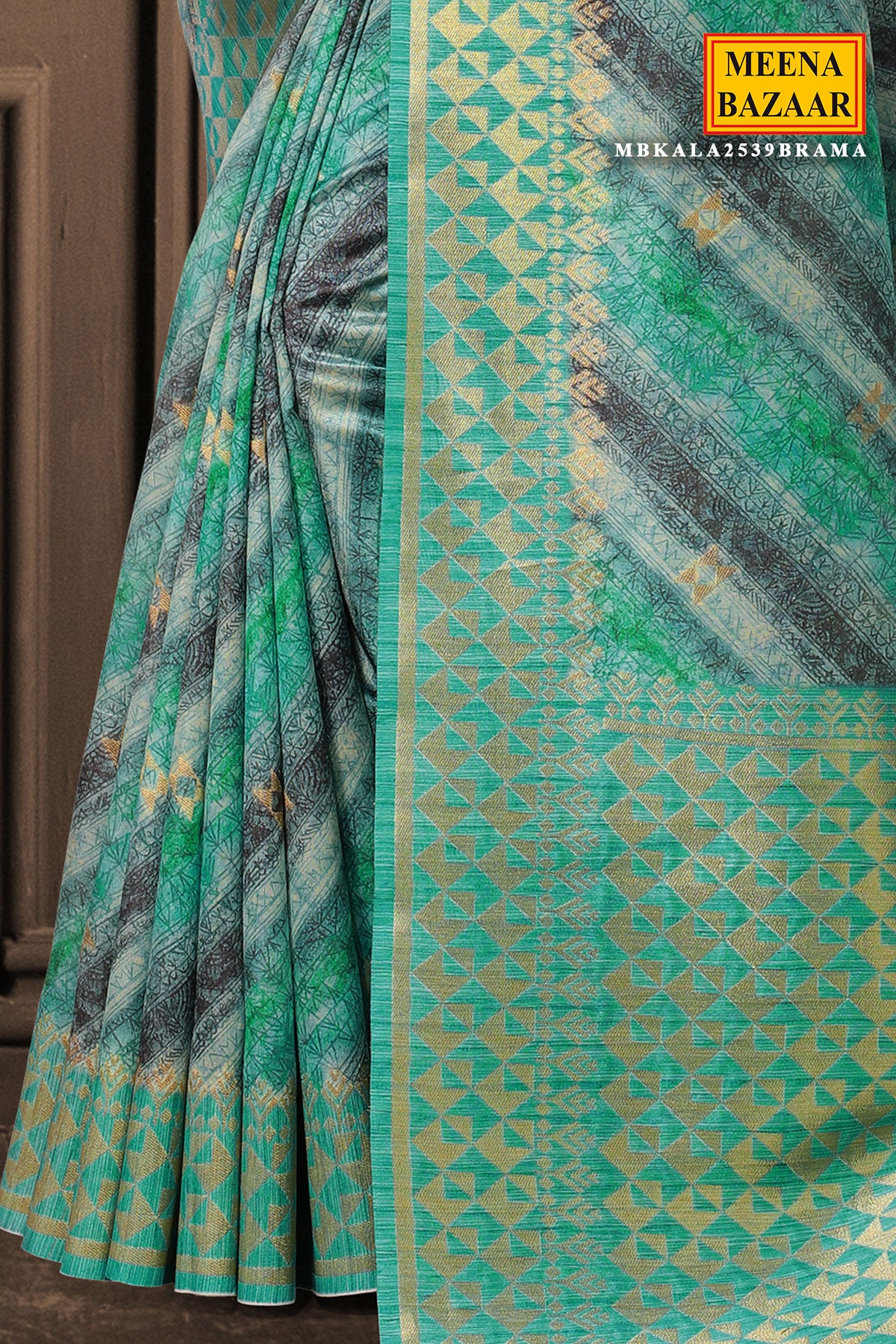 Rama Tussar Silk Woven Saree