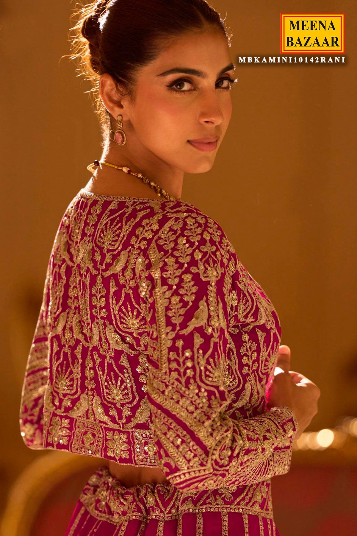 Rani Heavy Embroidered Georgette Lehenga with Short Shrug