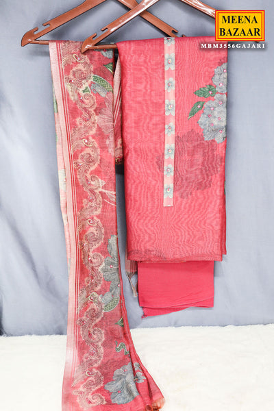 Gajari Organza Cotton Floral Printed Suit Set