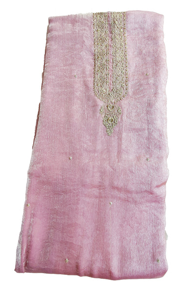 Pink Shimmer Crepe Sequin Embroidered Suit Set