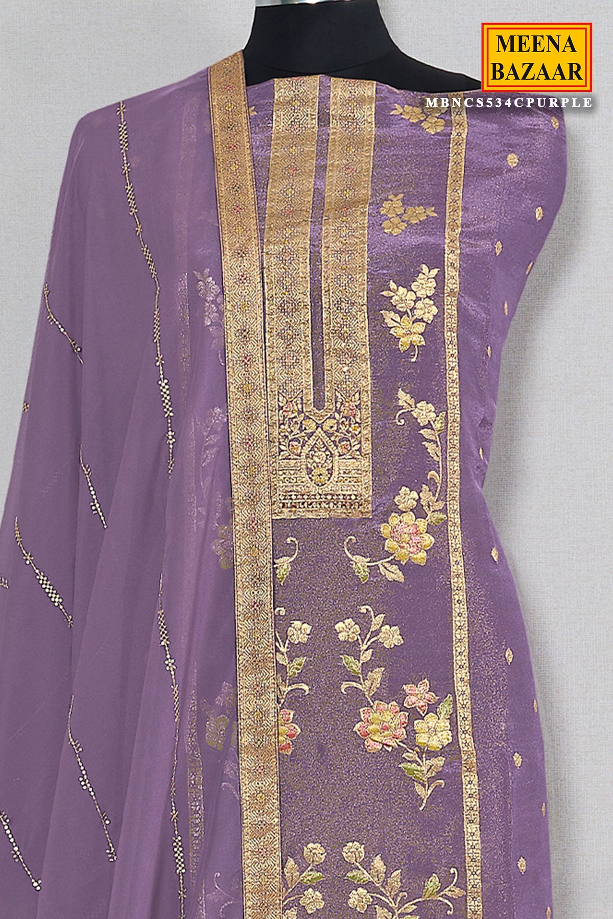 Purple Silk Blend Floral Jacquard Weaving Suit