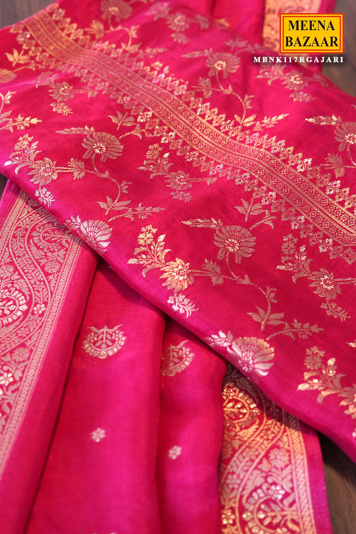 Gajari  Blended Silk Zari Woven Suit Set