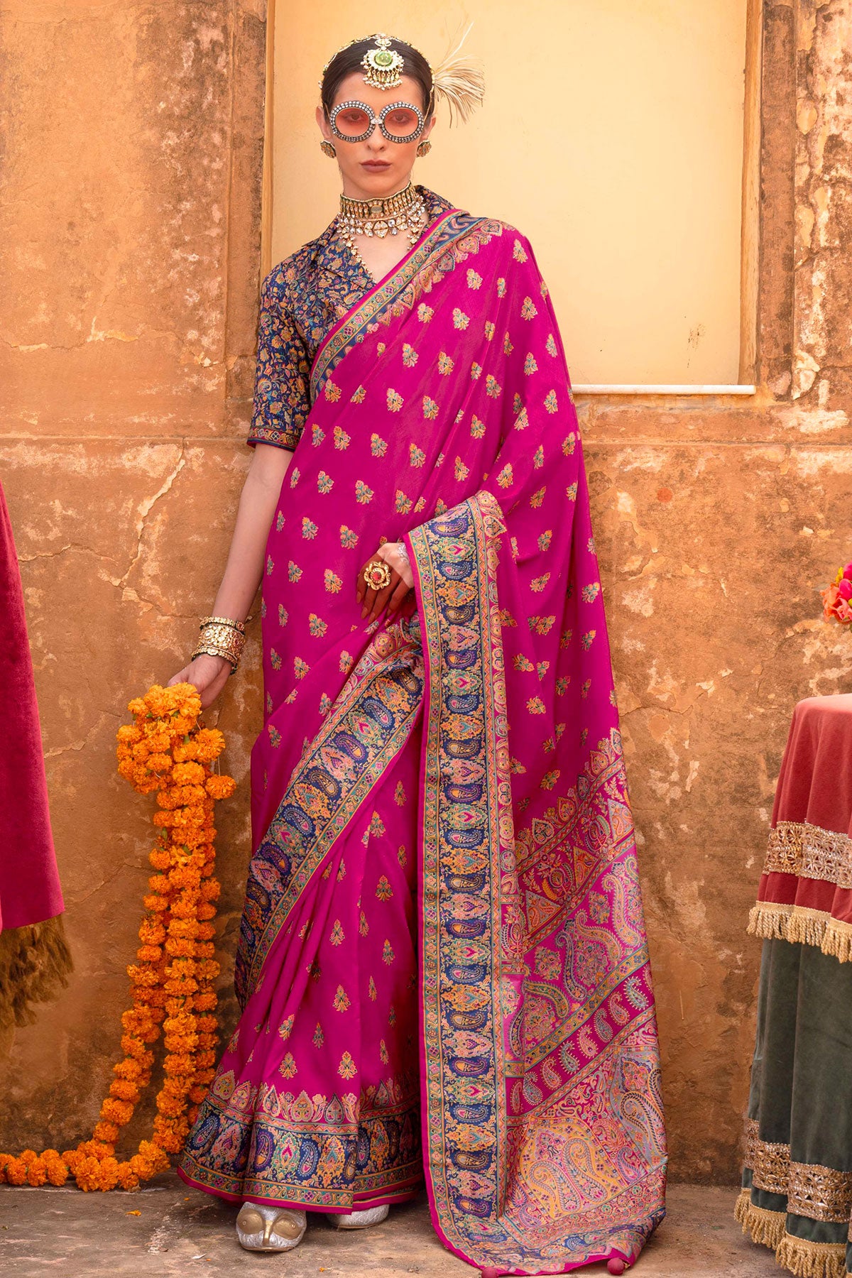 Rani Silk Handwoven Printed Saree