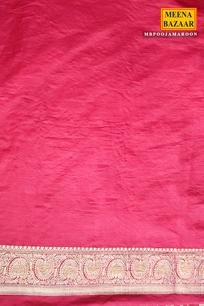 Maroon Silk Blend Zari Woven Saree