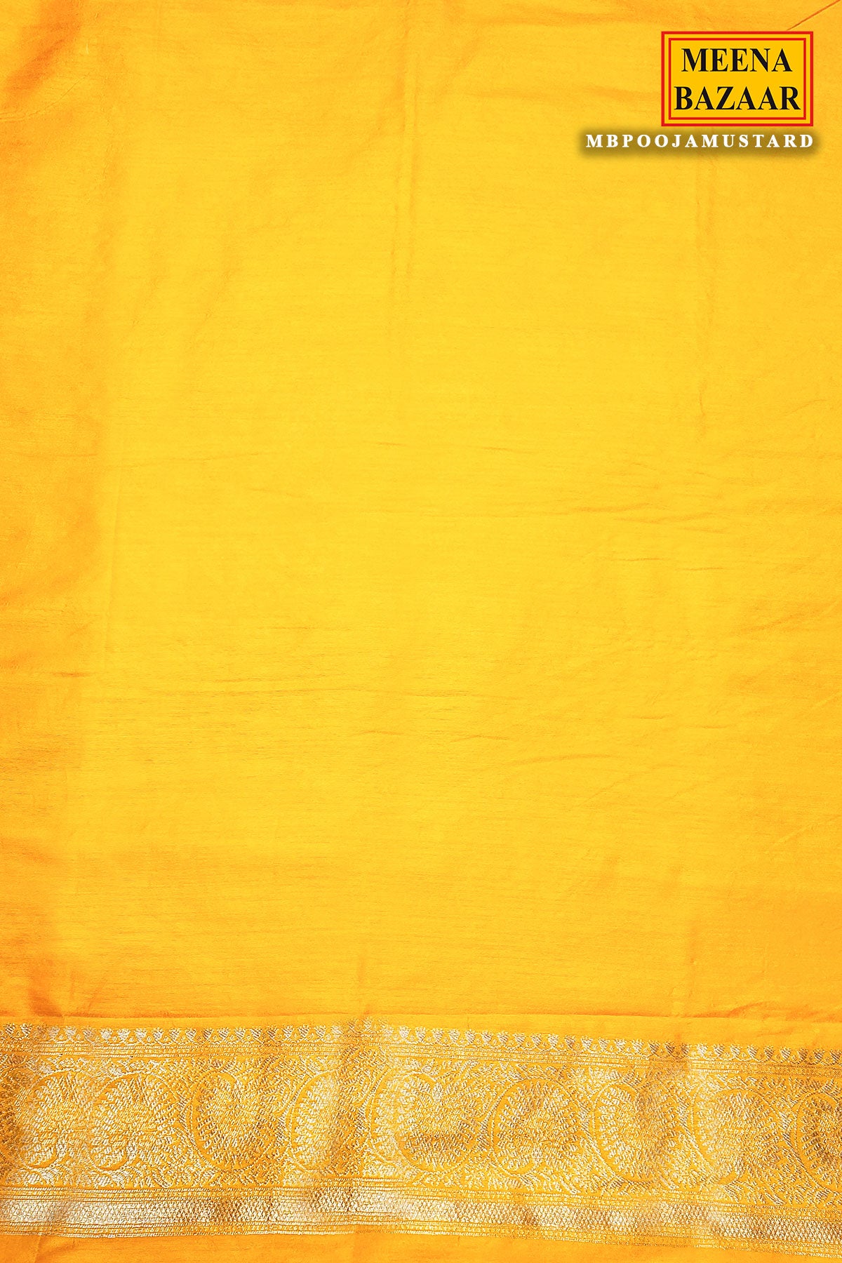 Mustard Silk Blend Zari Woven Saree