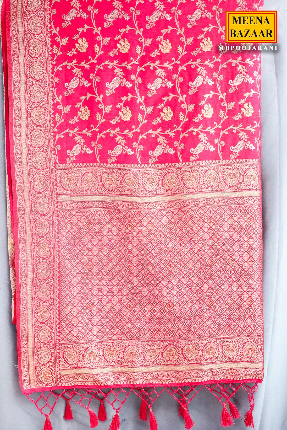 Rani Silk Blend Zari Woven Saree