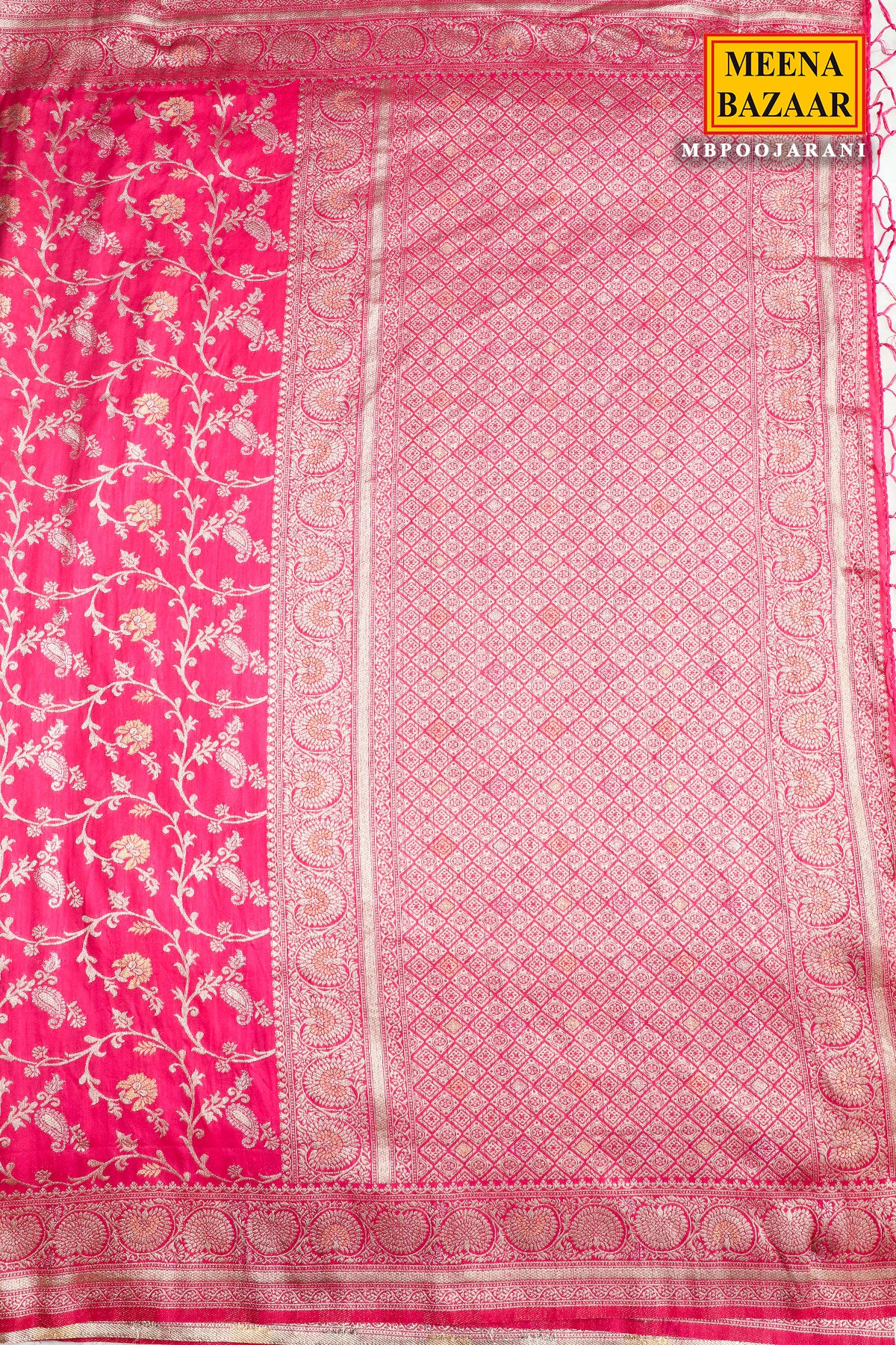 Rani Silk Blend Zari Woven Saree