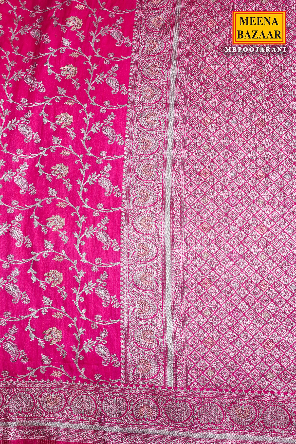 Rani Silk Blend Zari Woven Saree