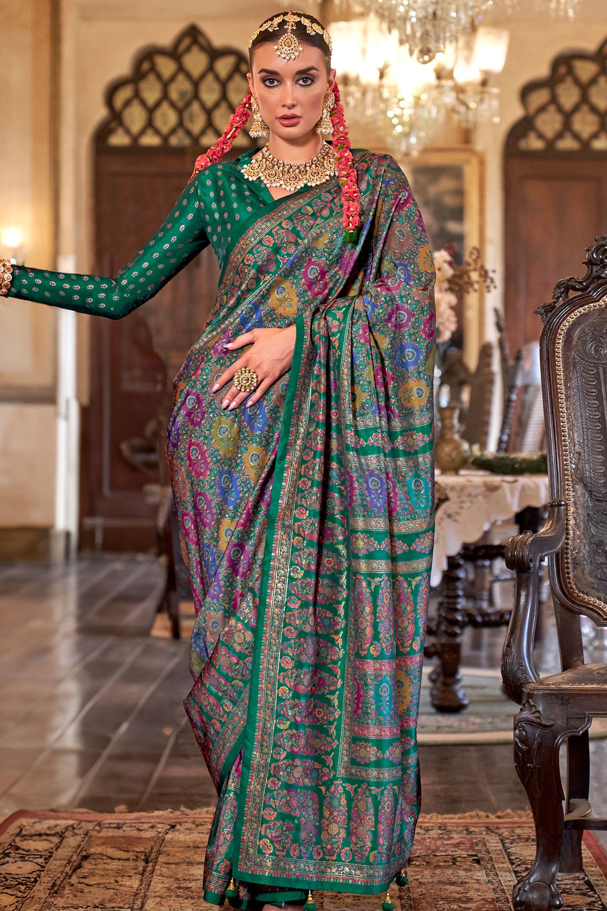Bottle Green Silk Weaving Saree Elegant Traditional & Casual Wear