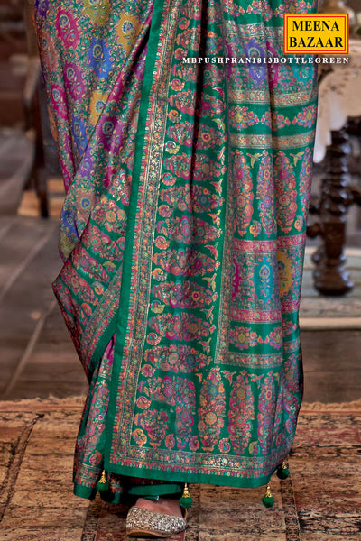 Bottle Green Silk Weaving Saree Elegant Traditional & Casual Wear