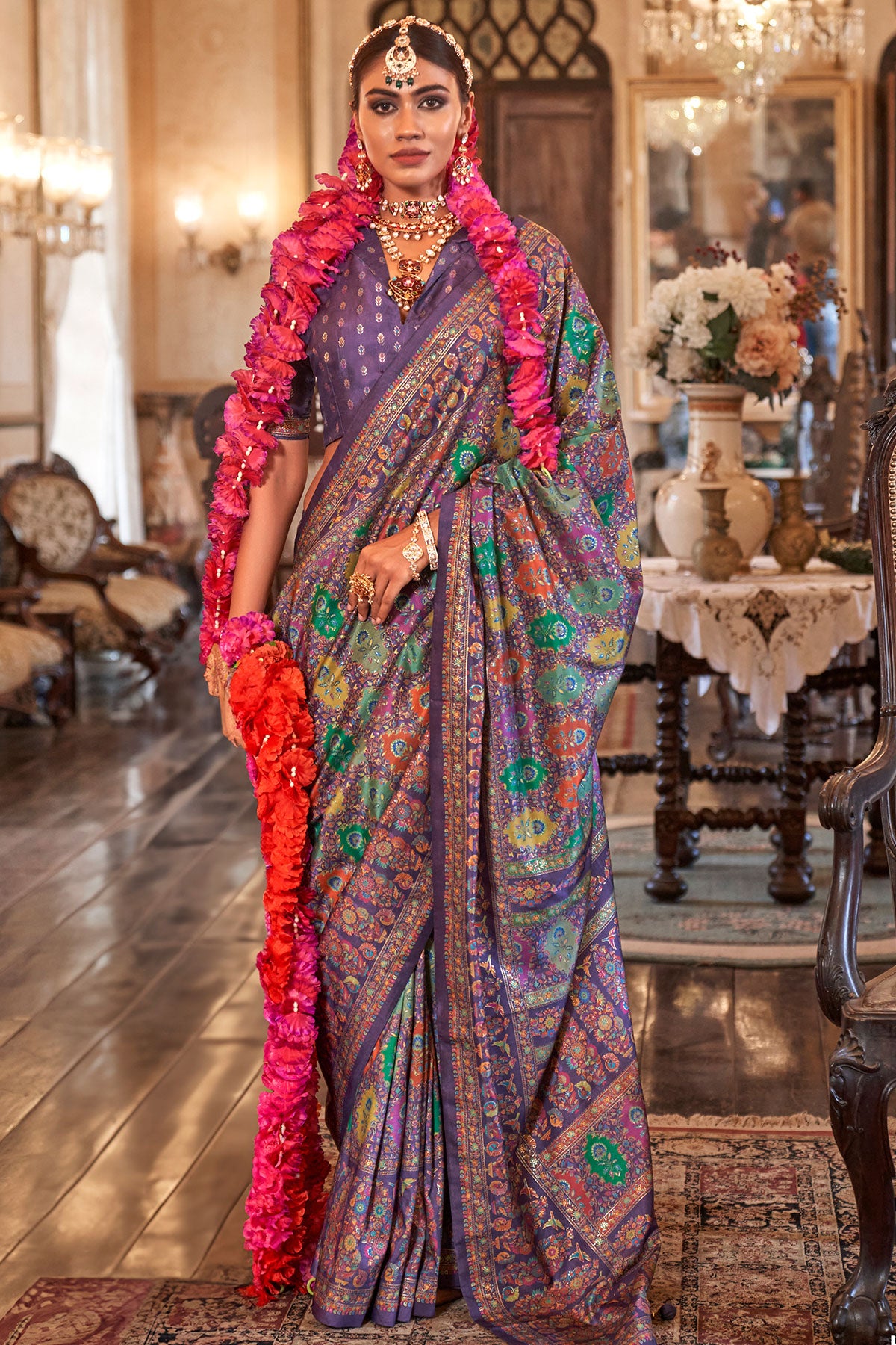 Wine Silk Weaving Saree Elegant Traditional & Casual Wear