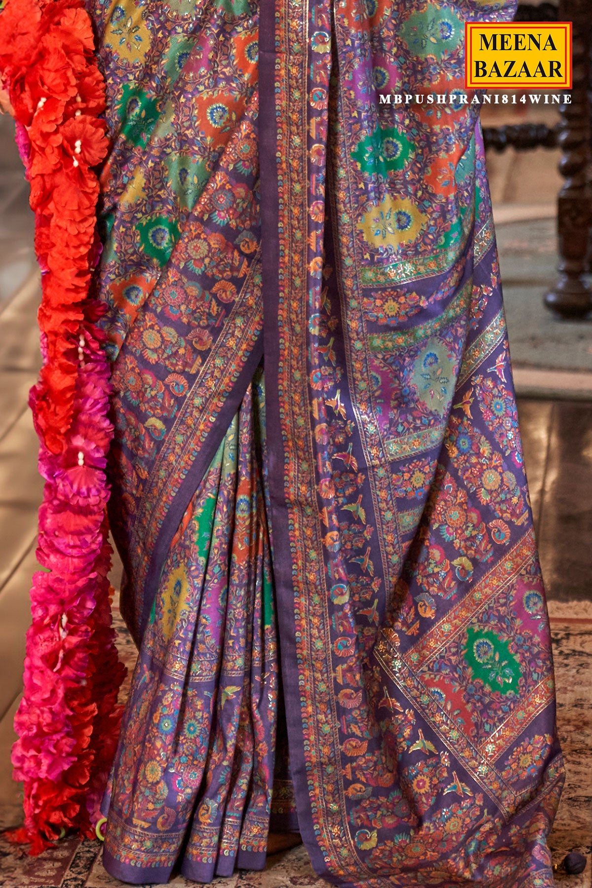 Wine Silk Weaving Saree Elegant Traditional & Casual Wear