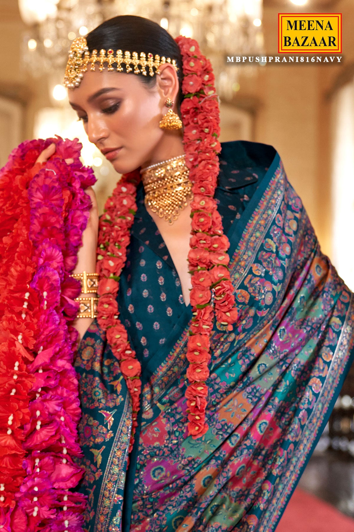 Navy Silk Weaving Saree Elegant Traditional & Festive Wear