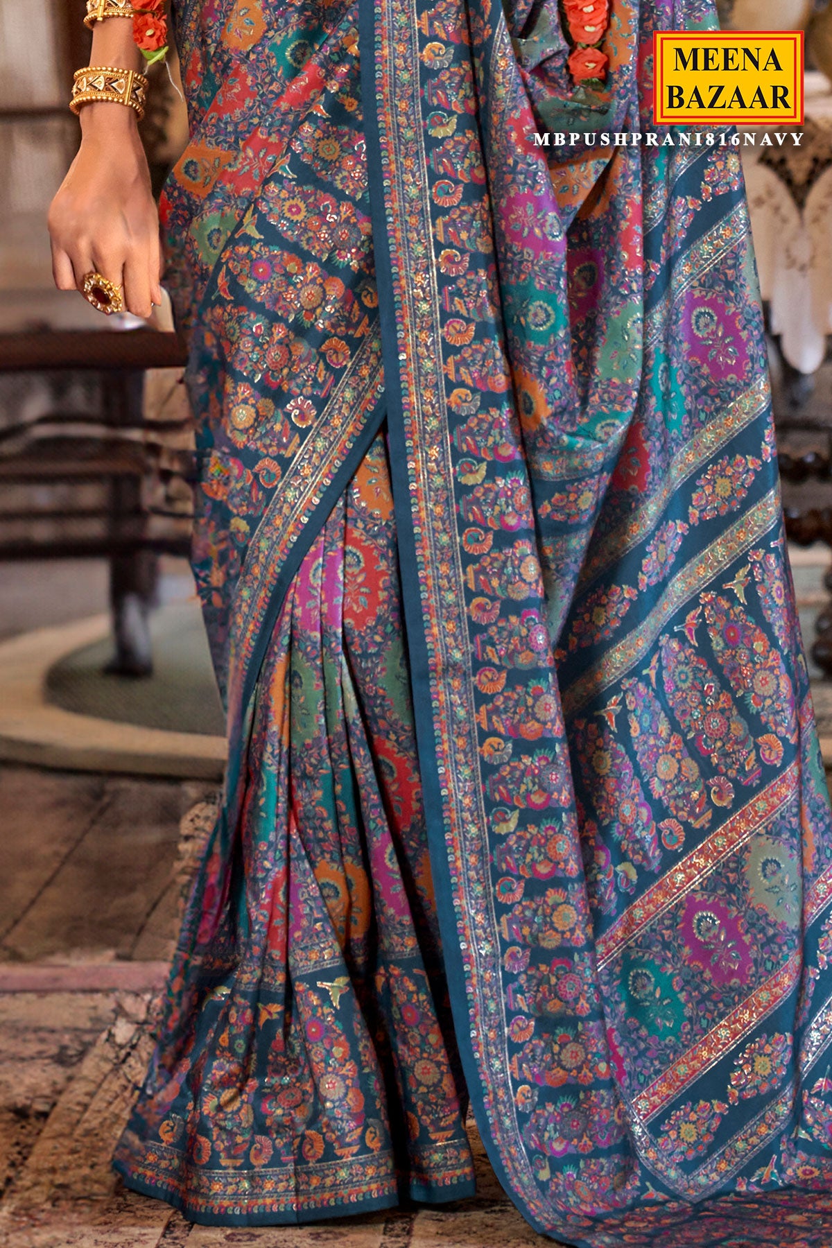 Navy Silk Weaving Saree Elegant Traditional & Festive Wear