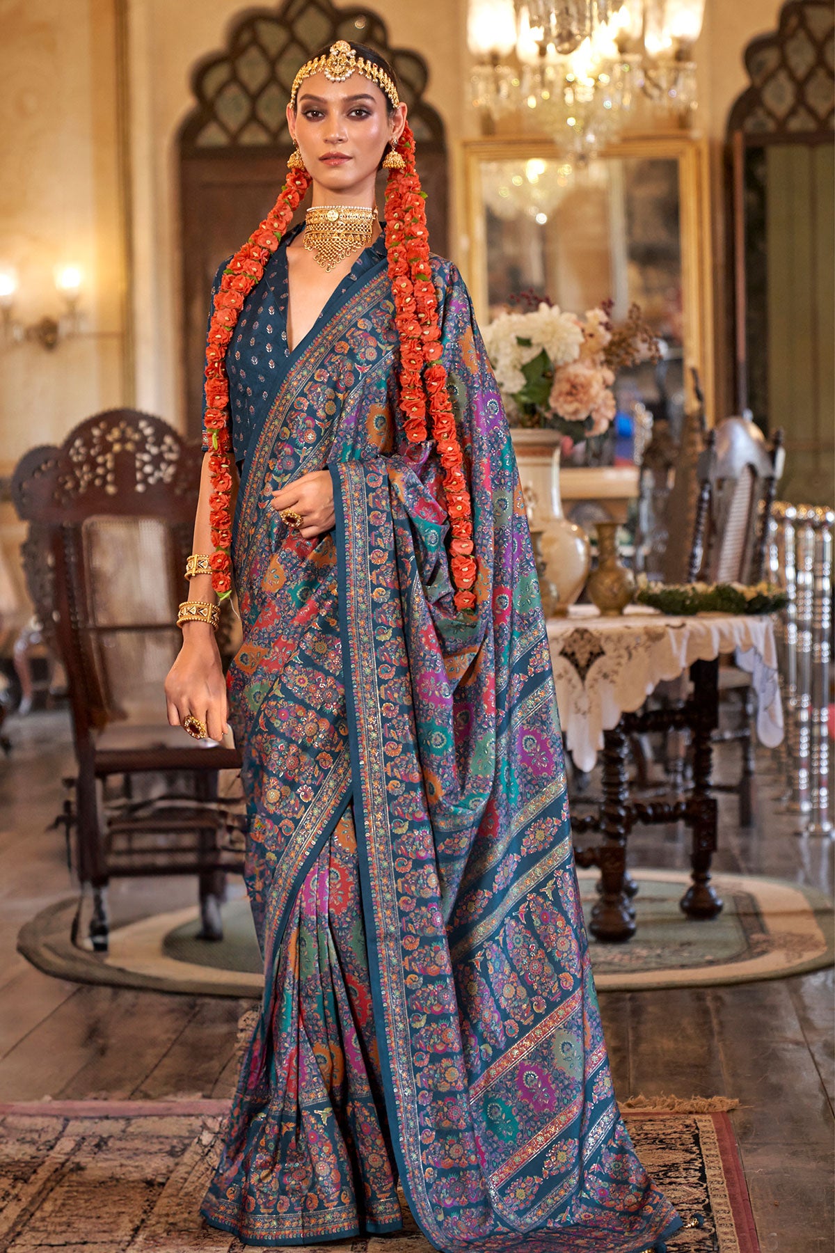 Navy Silk Weaving Saree Elegant Traditional & Festive Wear