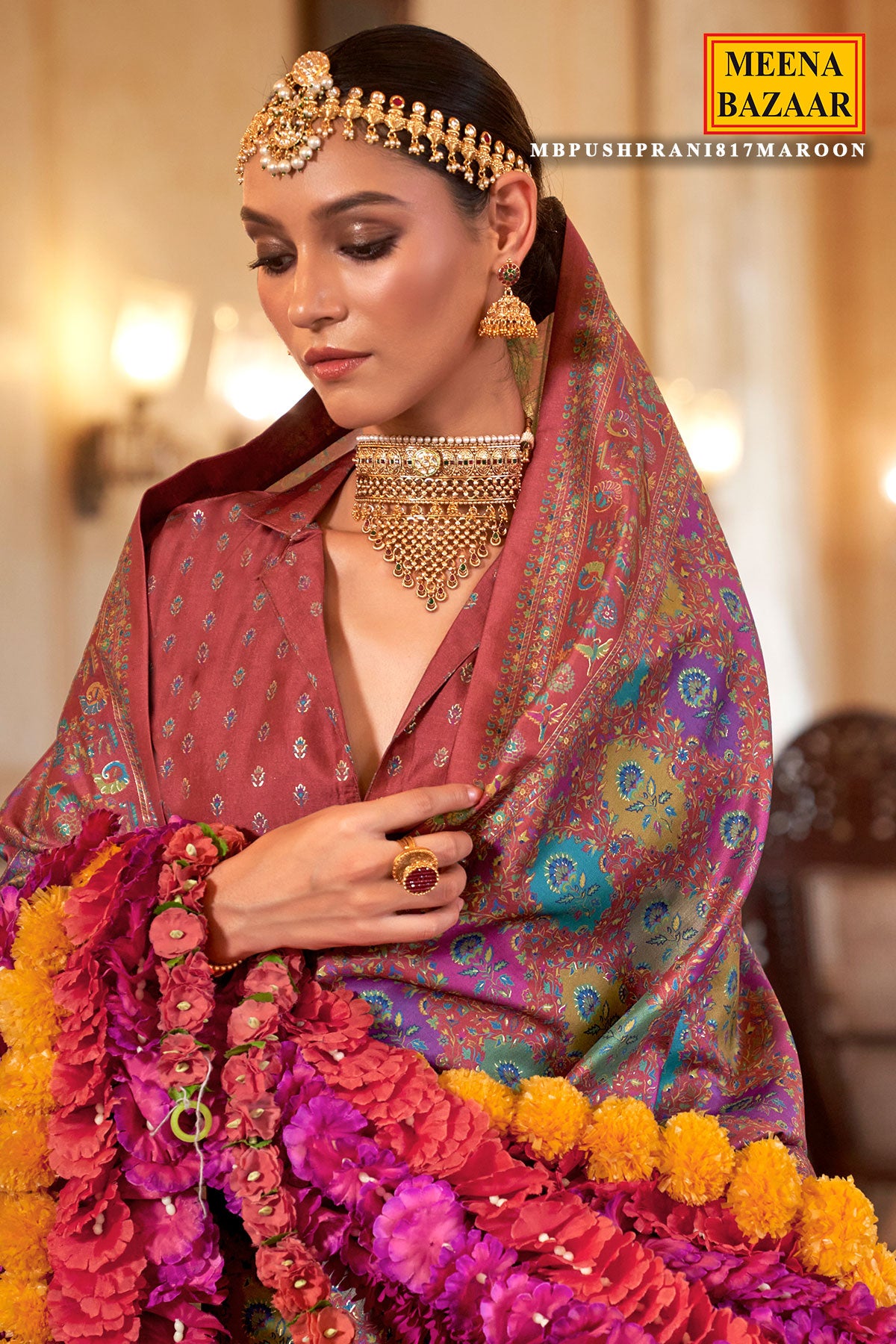 Maroon Silk Weaving Saree Elegant Traditional & Casual Wear