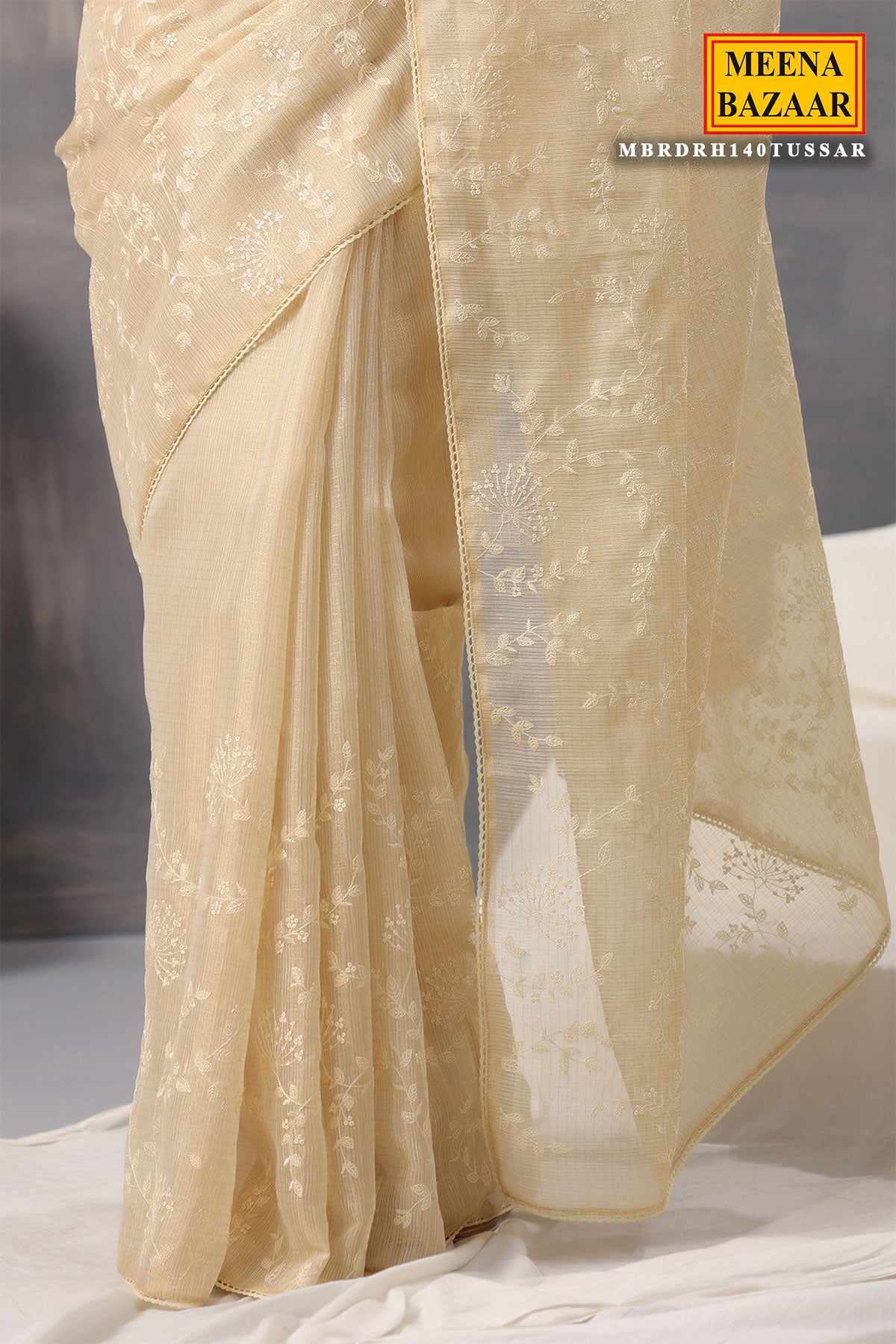 Tussar Cotton Tissue Woven Saree