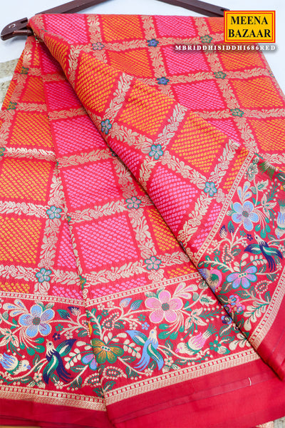 Red Silk Weaving Saree Elegant Traditional & Festive Wear