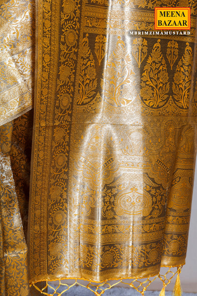 Mustard Silk Weaving Saree Traditional Festive & Wedding Wear