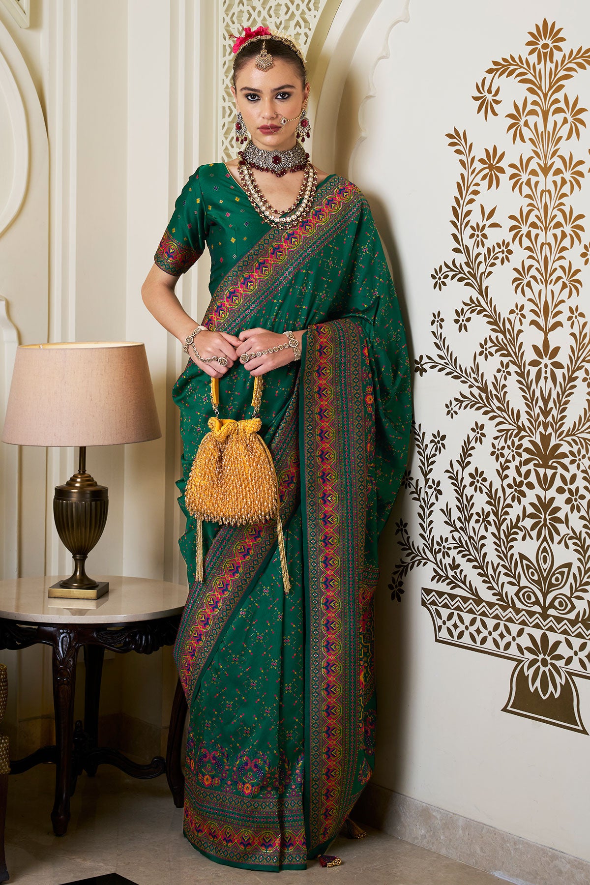 Green Silk Zari Thread Weaving Saree