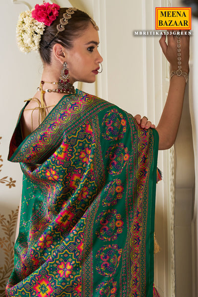 Green Silk Zari Thread Weaving Saree