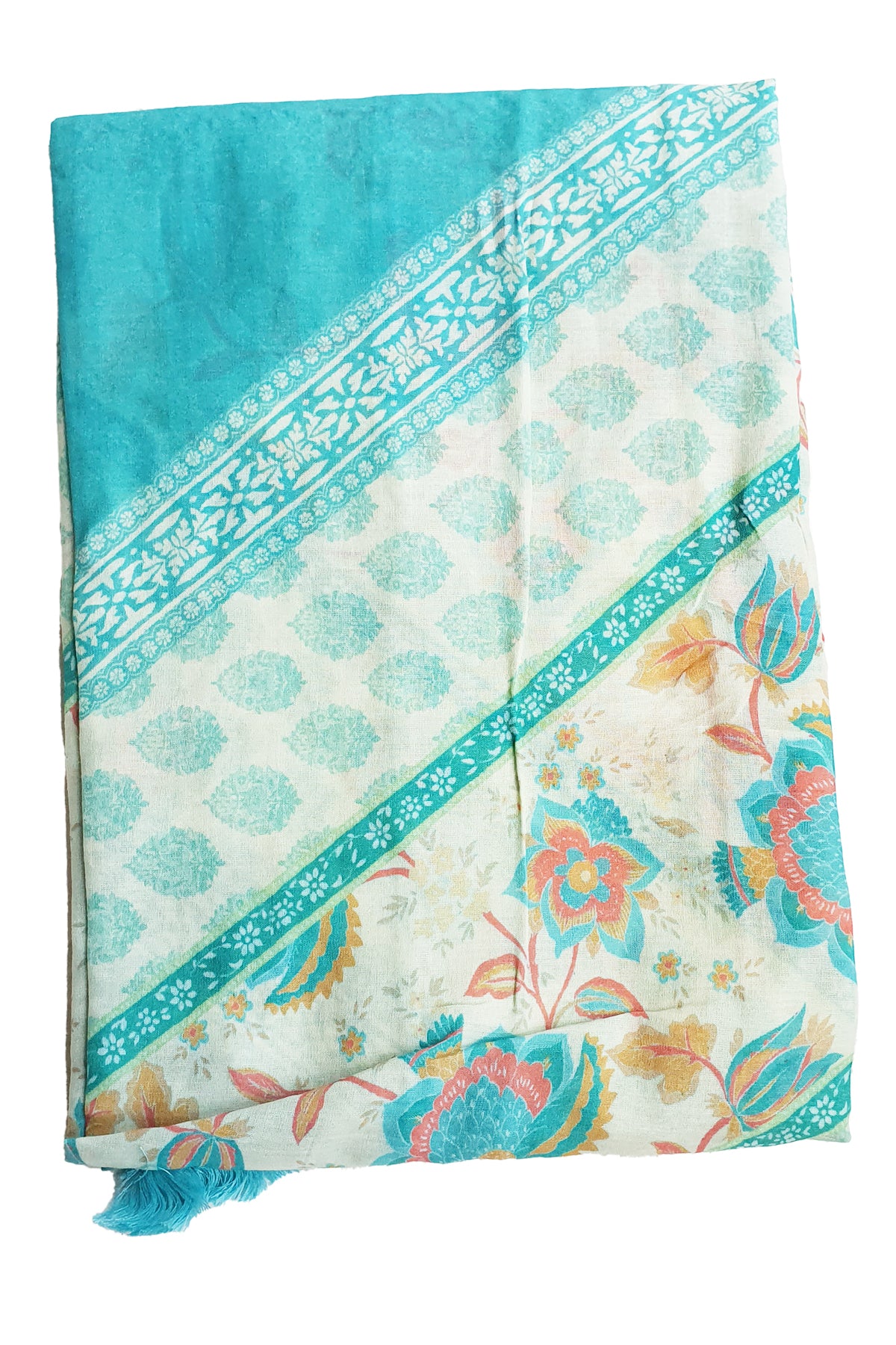 Rama Cotton Neck Zari & Thread Embroidered Printed Suit