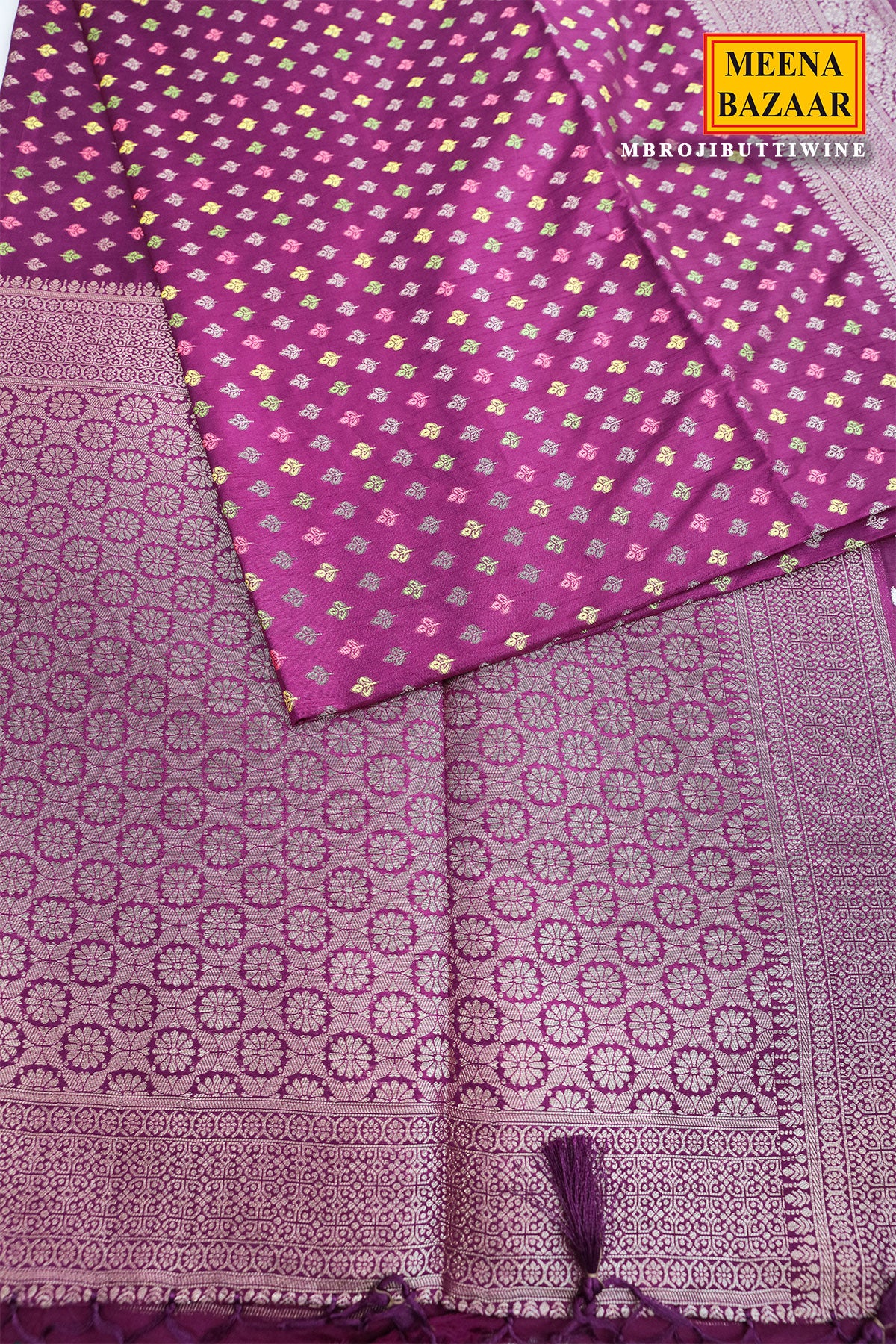 Wine Silk Weaving Saree Elegant Festive Wear