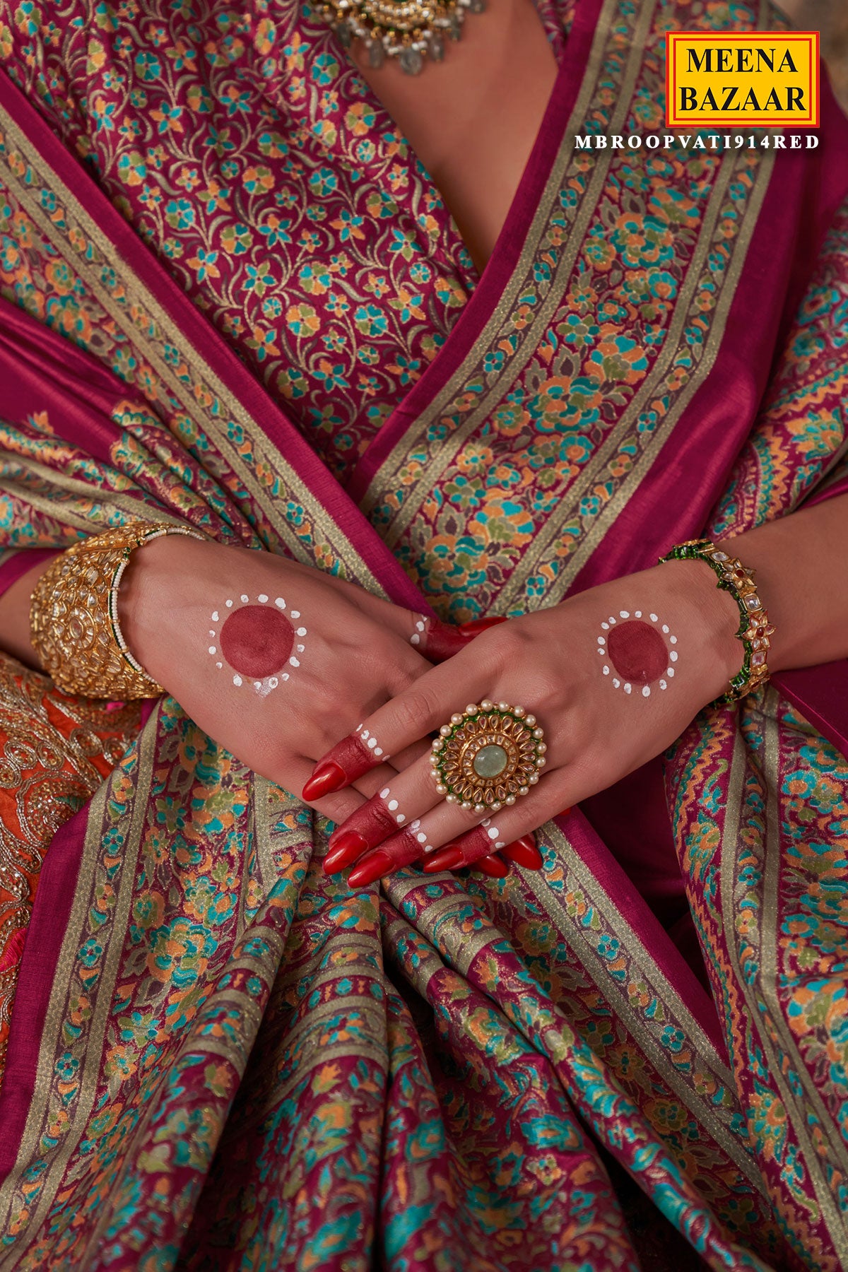 Red Silk Printed Saree Elegant Festive & Everyday Wear
