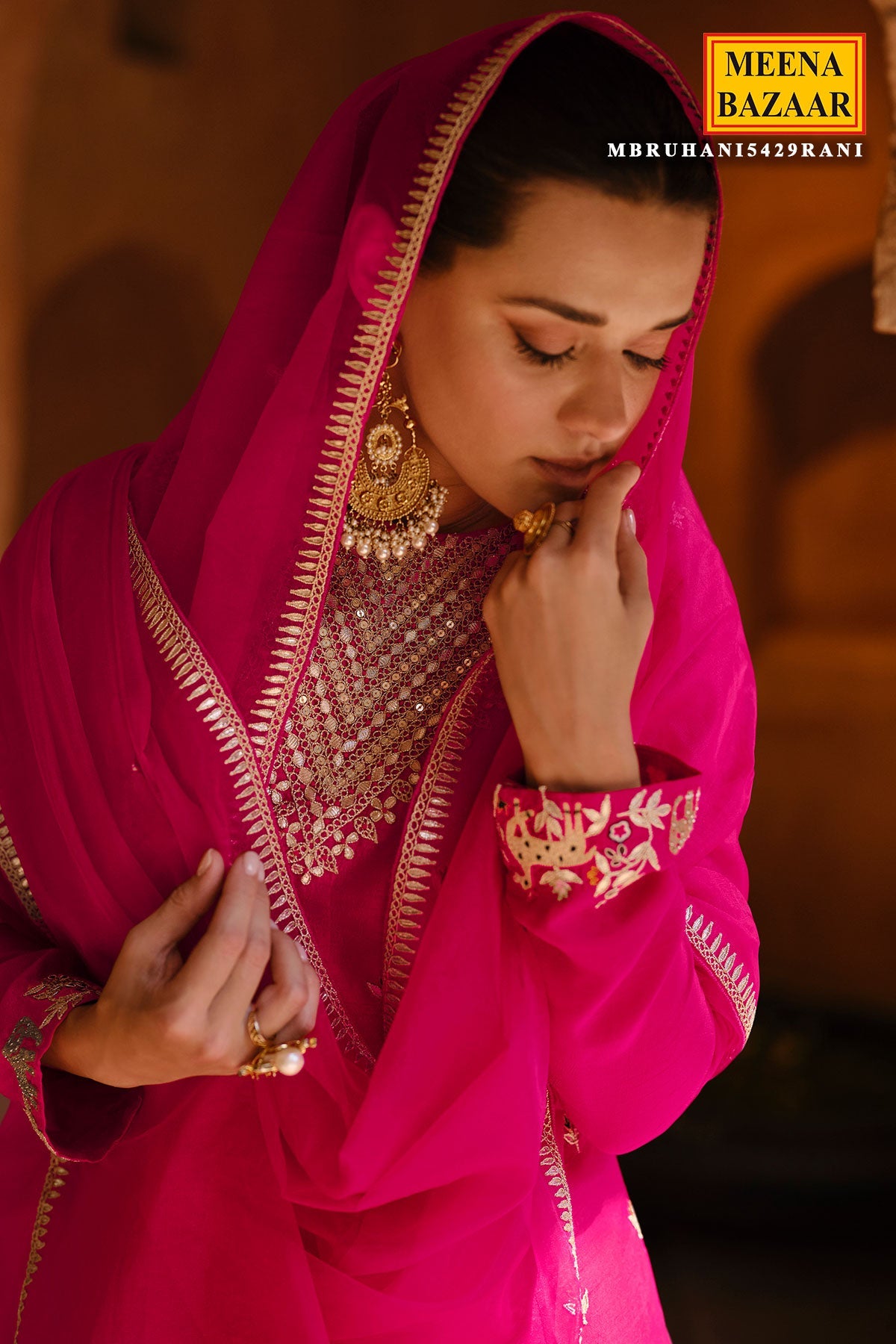 Rani Silk Zari & Sequin Embroidered Suit Sets