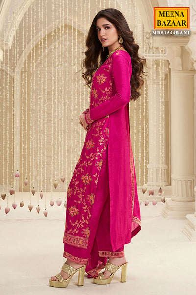 Pink Dola Silk Suit Set with Meena Jacquard Work