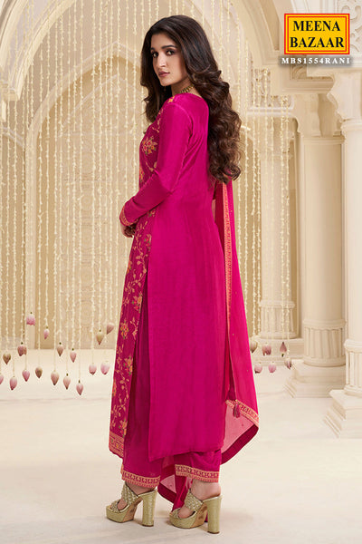 Pink Dola Silk Suit Set with Meena Jacquard Work