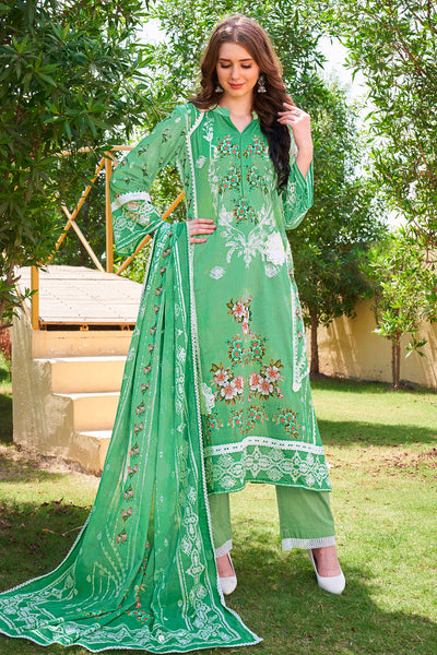 Pista Cotton Floral Printed Lace Embroidered Suit Set