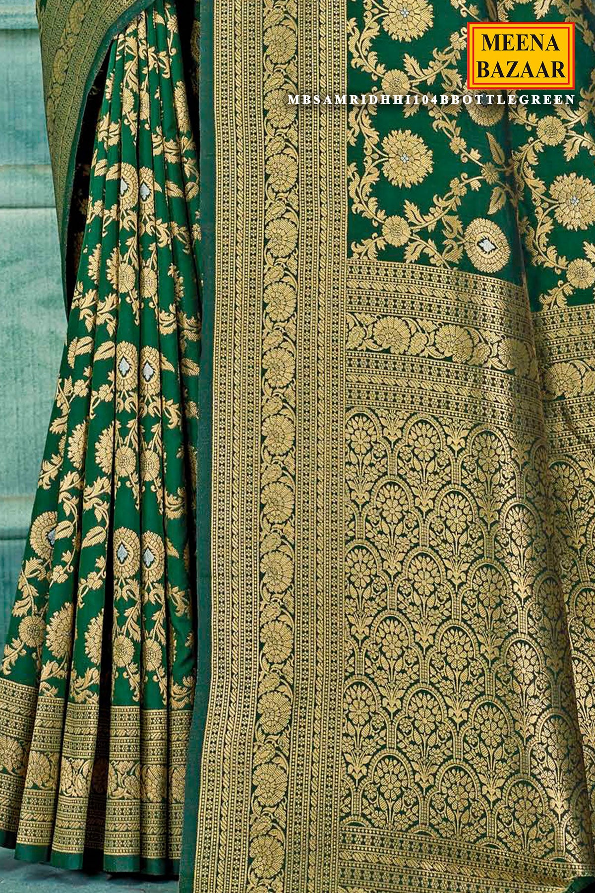 Bottle Green Silk Weaving Saree Elegant Traditional & Festive Wear