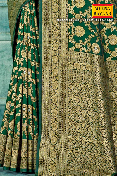 Bottle Green Silk Weaving Saree Elegant Traditional & Festive Wear