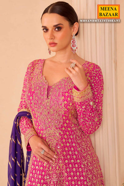 Rani Georgette Embroidered Ready Made Suit
