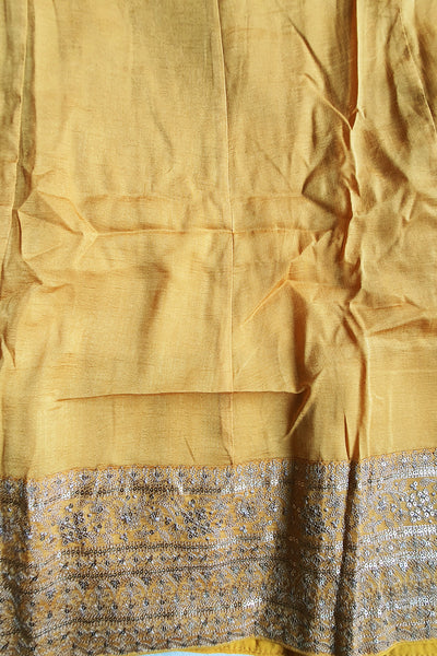 Mustard Silk Embroidered Anarkali Gown With Dupatta